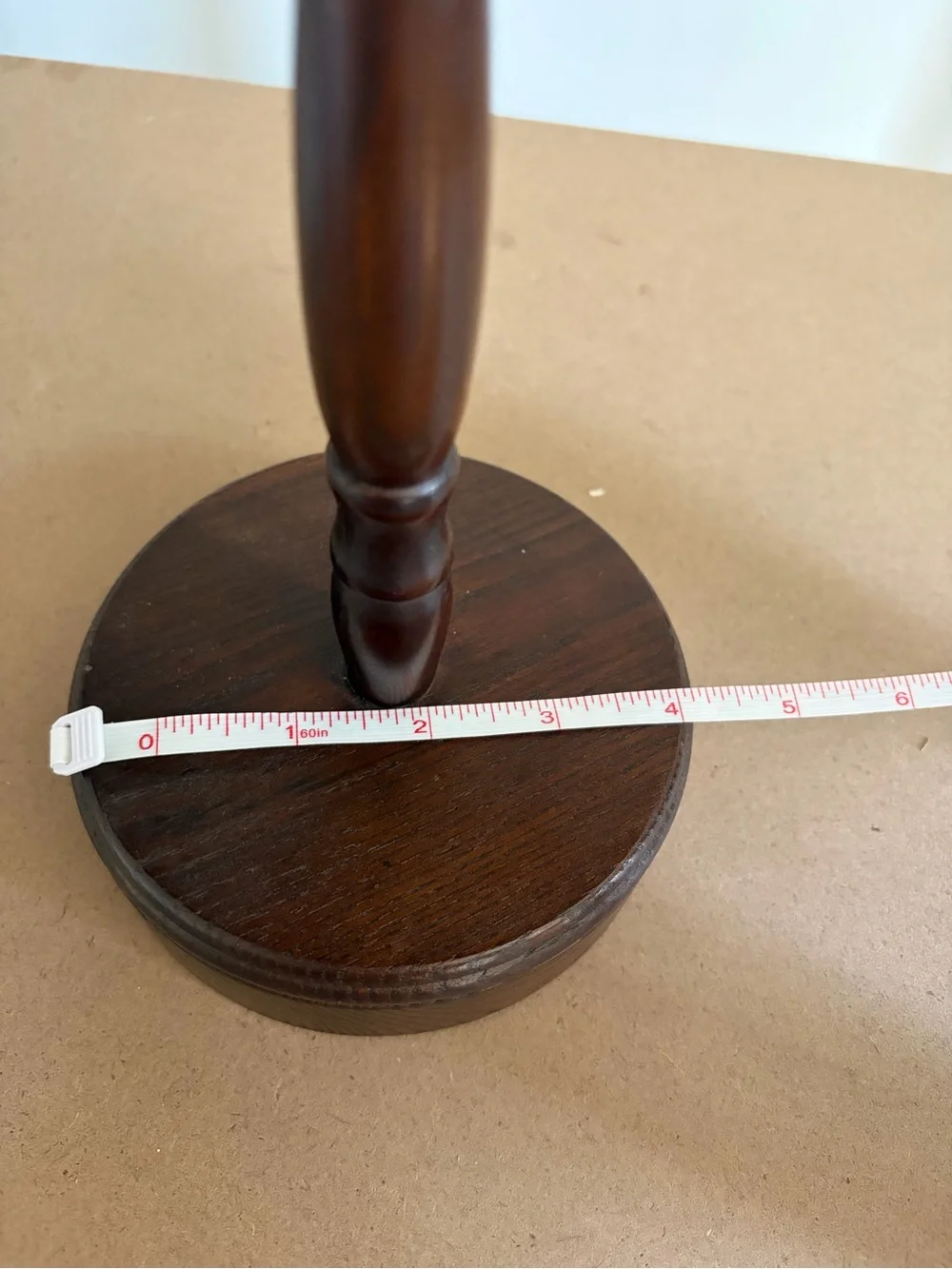 Pair of Dark Wood Hat Pedestal Stands - Round Display Stools